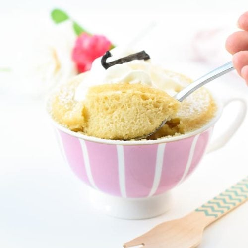 Keto Vanilla Mug Cake with Almond Flour