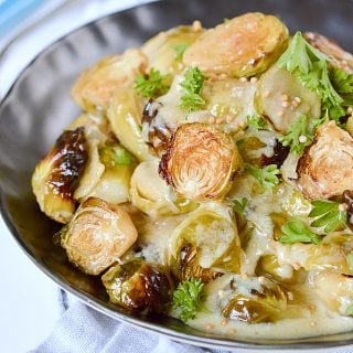 Brussel sprouts with mustard sauce