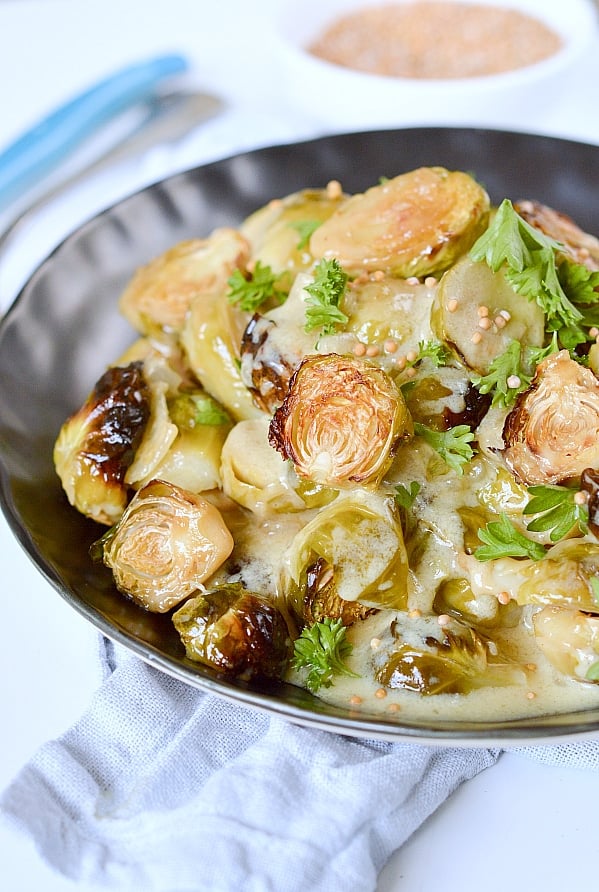 Brussel sprouts with mustard sauce