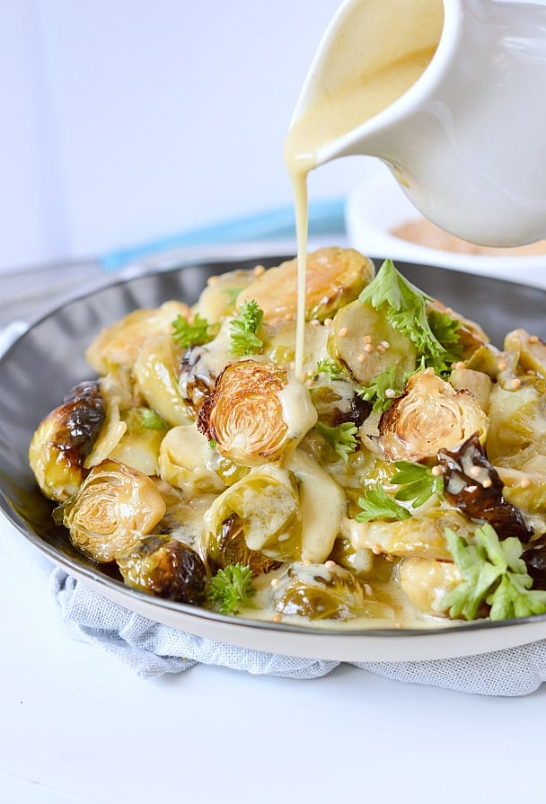 Brussels sprouts with mustard sauce