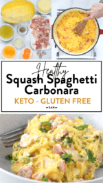 Spaghetti Squash Carbonara (Only 4.5g Net Carbs!) - Sweet As Honey
