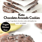 THE BEST KETO CHOCOLATE COOKIE - Healthy Chocolate Avocado Cookies 100 % Gluten free + Vegan option. Easy, paleo, Low carb, fudgy, NO sugar. #sugarfree #keto #avocado #chocolateavocado #cookies #ketorecipes #lowcarb #paleo #glutenfree