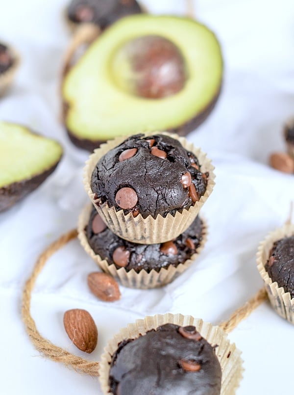 chocolate avocado muffins