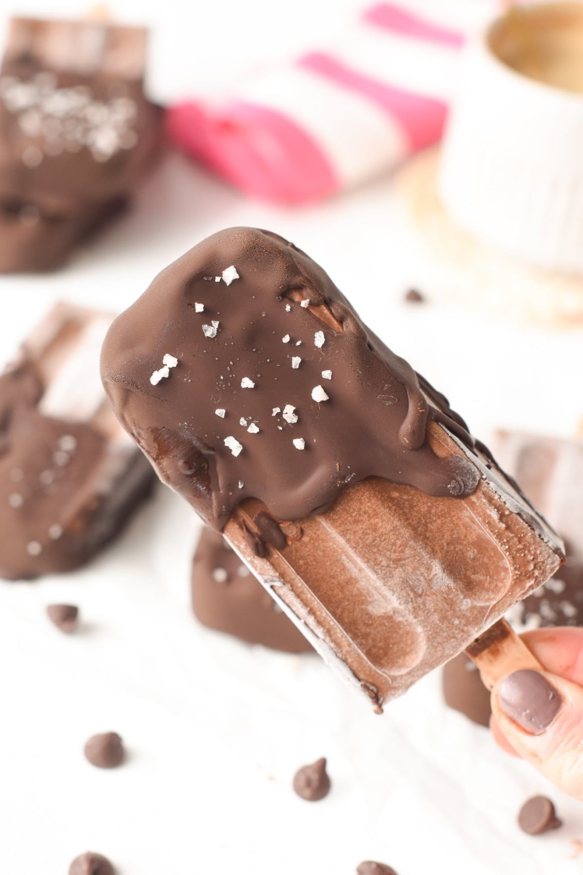 Chocolate Popsicles Fudge Sugar free pops Vegan