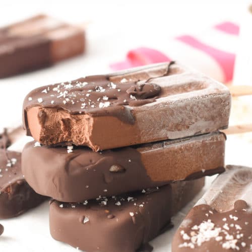 Chocolate Popsicles Fudge Sugar free pops Vegan