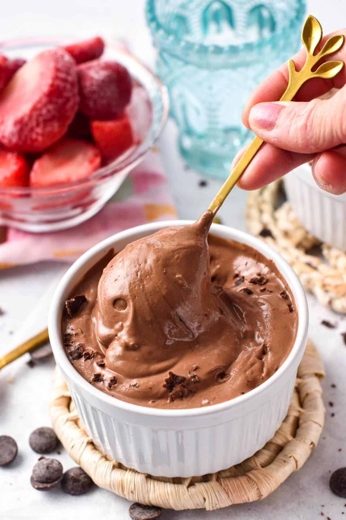 This 3-ingredient Chocolate Yogurt recipe is the easiest way to enjoy a high-protein dessert that truly tastes like chocolate pudding. In fact, all you need is 5 minutes to make this easy healthy dessert, and it's easy to make sugar-free, vegan, and gluten-free.