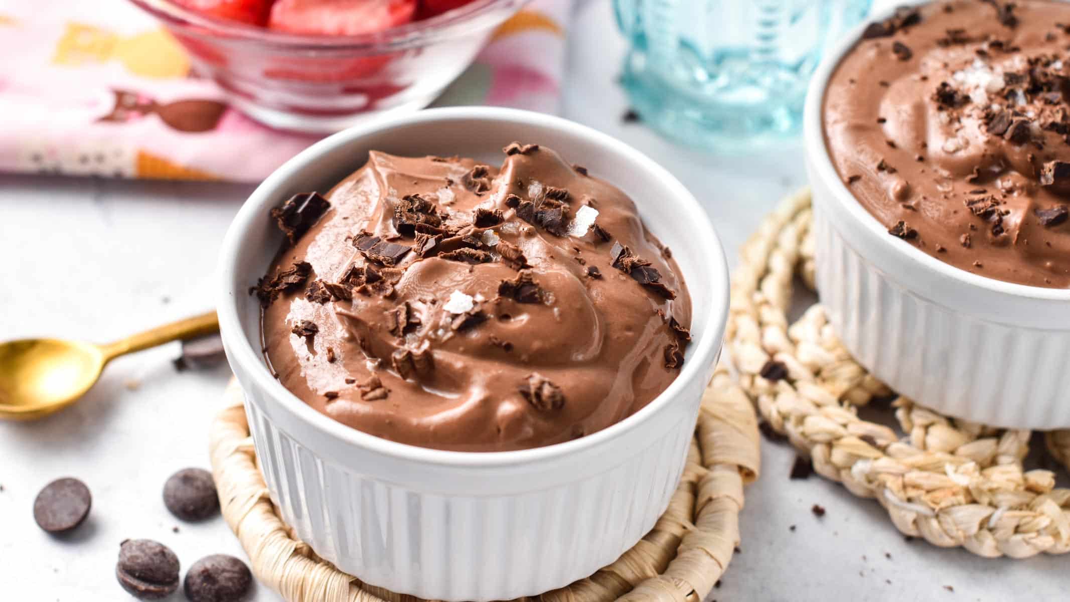 This 3-ingredient Chocolate Yogurt recipe is the easiest way to enjoy a high-protein dessert that truly tastes like chocolate pudding. In fact, all you need is 5 minutes to make this easy healthy dessert, and it's easy to make sugar-free, vegan, and gluten-free.