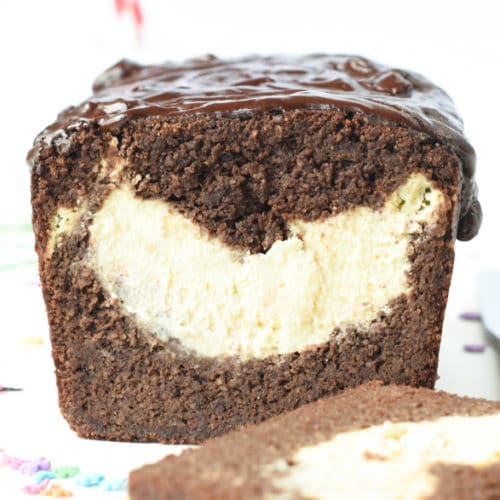 Keto Chocolate Pound Cake with Cheesecake Swirl