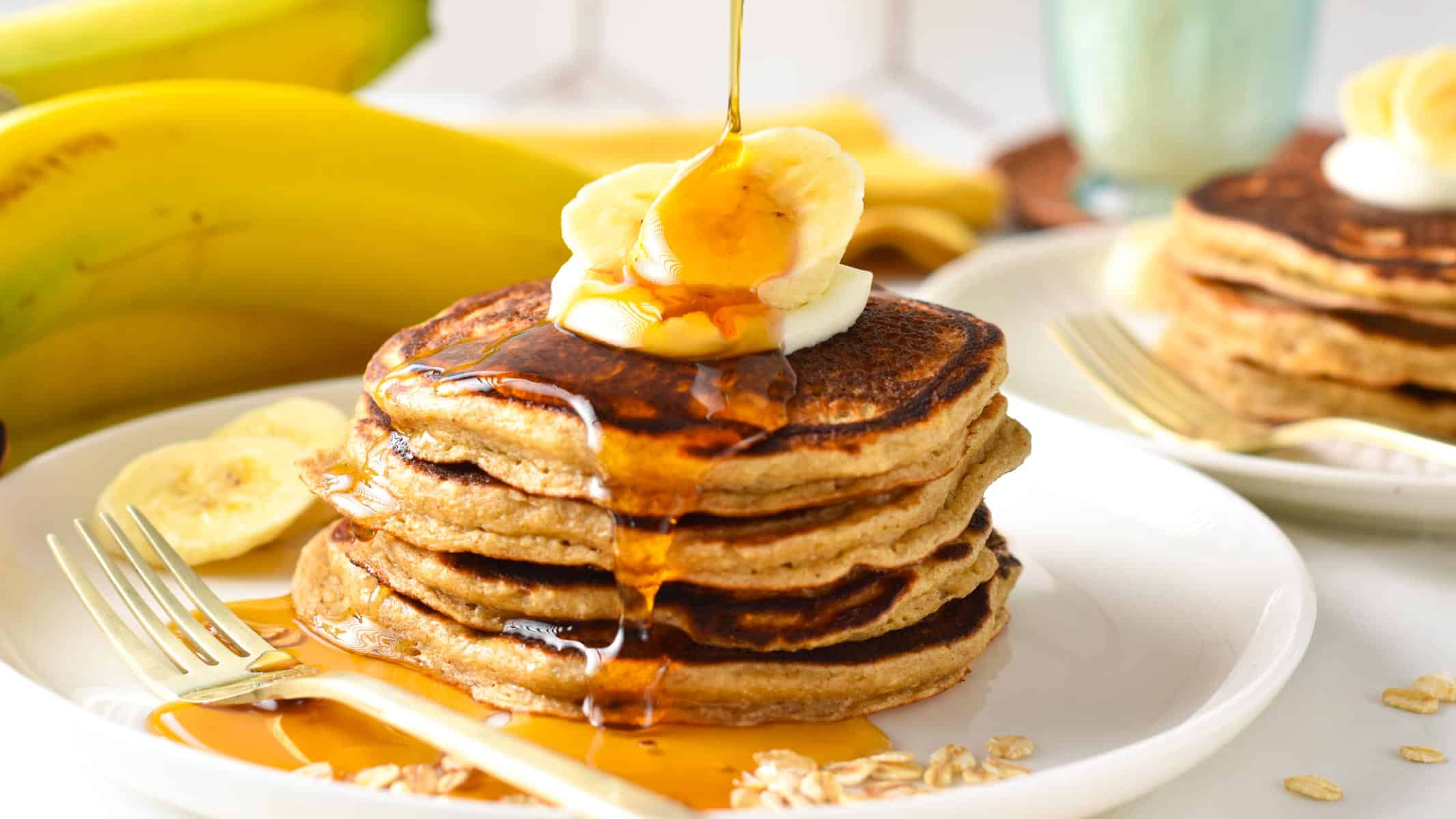 These Cottage Cheese Banana Pancakes are delicious high-protein banana pancakes made from the blended cottage, with no protein powder needed