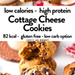 These cottage cheese cookies are delicious melt-in-your-mouth chocolate chip cookies packed with 5 g of proteins and nutrients. Plus, these cookies with cottage cheese are also naturally gluten-free, low-sugar and oil-free.