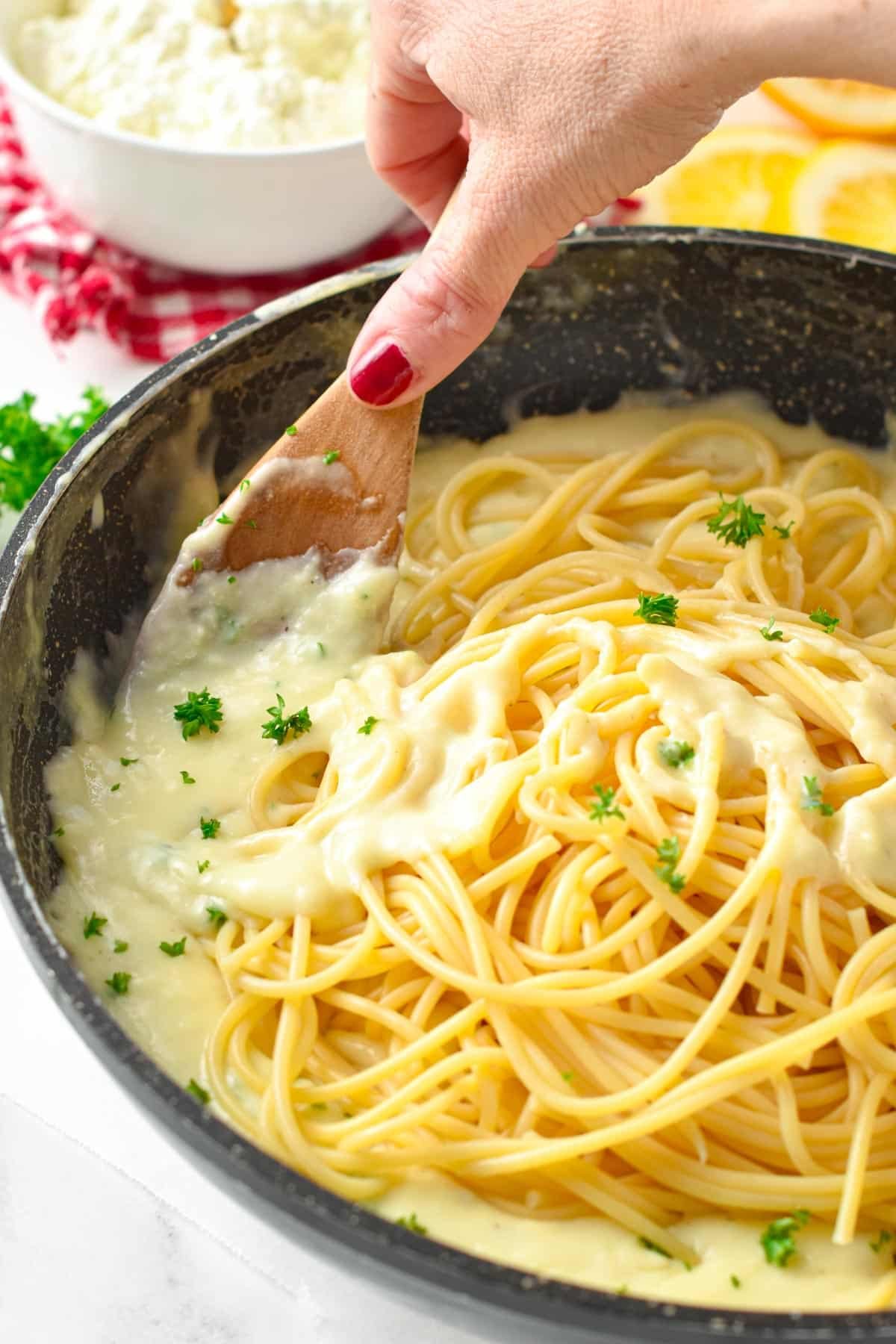 This Cottage Cheese Pasta Sauce is the most delicious creamy protein pasta sauce packed with 17 g of proteins per serve. If you love Alfredo sauce, this healthier version hit the spot.This Cottage Cheese Pasta Sauce is the most delicious creamy protein pasta sauce packed with 17 g of proteins per serve. If you love Alfredo sauce, this healthier version hit the spot.