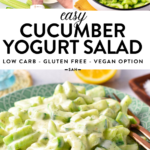 This Cucumber Yogurt Salad is a refreshing, healthy summer salad perfect as a side or light meal or to fill pita bread for a tasty sandwich