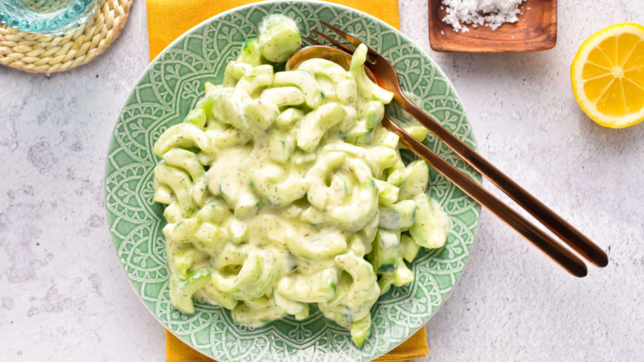 This Cucumber Yogurt Salad is a refreshing, healthy summer salad perfect as a side or light meal or to fill pita bread for a tasty sandwich