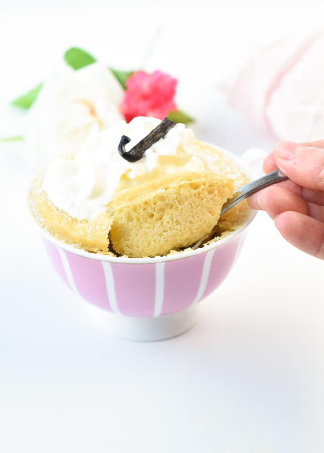 Keto Vanilla Mug Cake Almond Flour