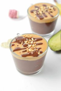 Avocado Banana Chocolate Mousse - an easy 4 ingredients healthy dessert recipe with a chocolate pudding texture. 100% Vegan, Paleo, gluten free.