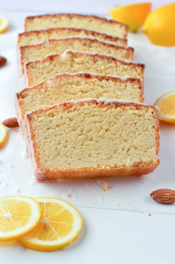 KETO LEMON POUND CAKE SLICED