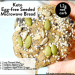 Microwave Keto Bread (Vegan, No Eggs, 1.2g Net Carbs)