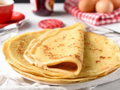 French crepes on a plate.
