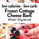 This frozen cottage cheese bark is an easy frozen snack for healthy food lovers. Packed with high-quality proteins from milk, low in fat, and low in calories, these frozen bites are guaranteed to fix any sweet tooth. This frozen cottage cheese bark is an easy frozen snack for healthy food lovers. Packed with high-quality proteins from milk, low in fat, and low in calories, these frozen bites are guaranteed to fix any sweet tooth.