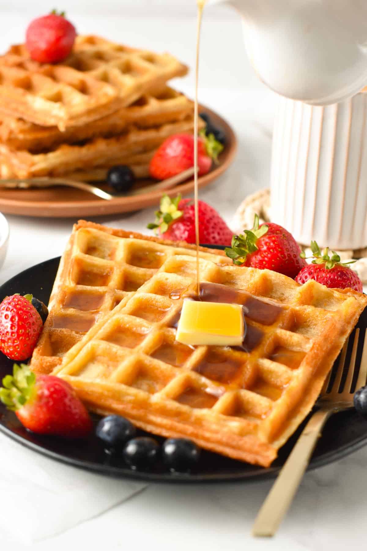 These Homemade Gluten-free waffles are light and crispy Brussels waffles with the most delicious vanilla flavors. Plus, if you are after an easy-to-make gluten-free breakfast that impresses you, these gluten-free waffles are ready in less than 20 minutes.