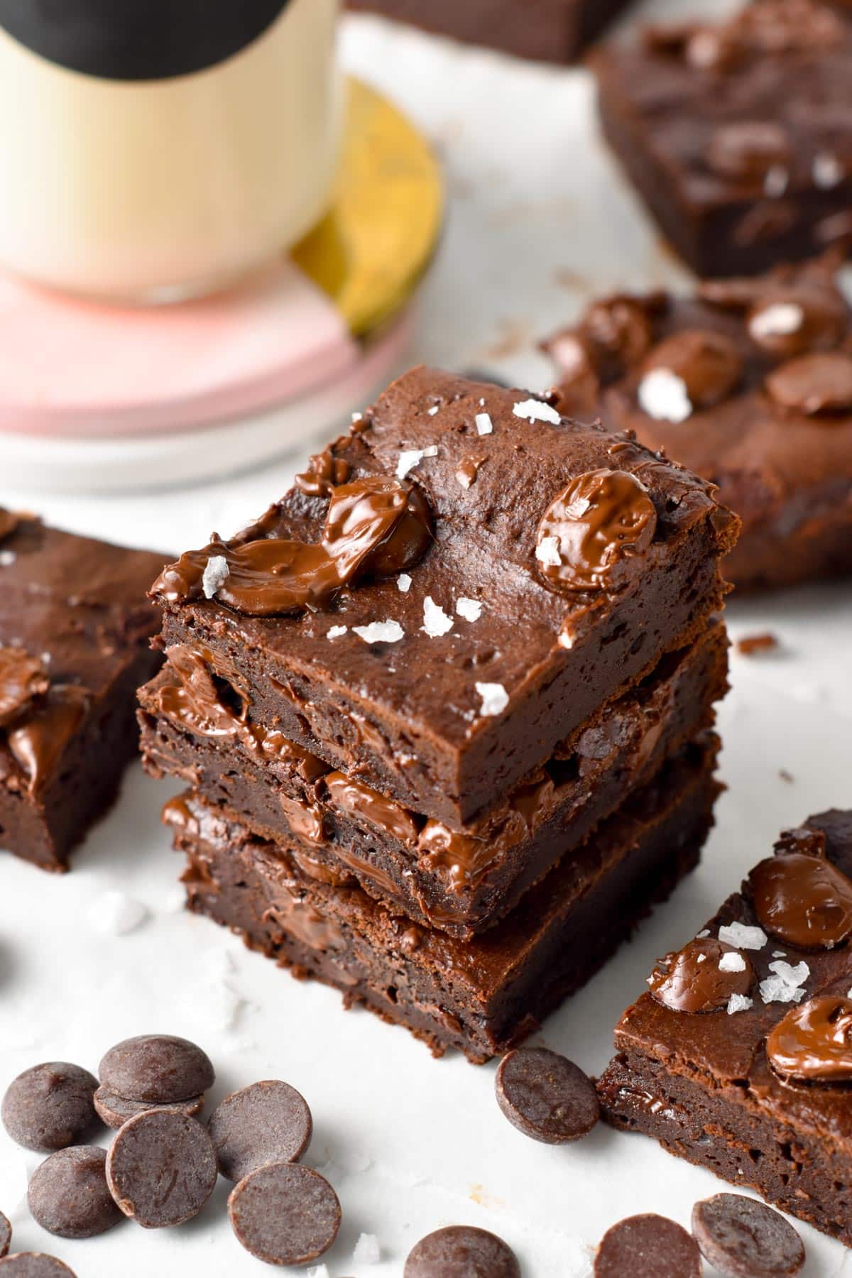 These healthy Greek Yogurt Brownies are the most surprising low calories brownies you will ever try. They are fudgy, chewy brownies packed with high-protein Greek yogurt and only 49 kcal per serving.