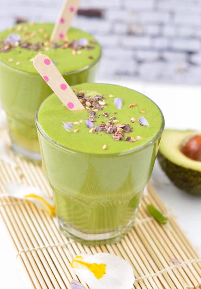 Keto green smoothie with almond milk