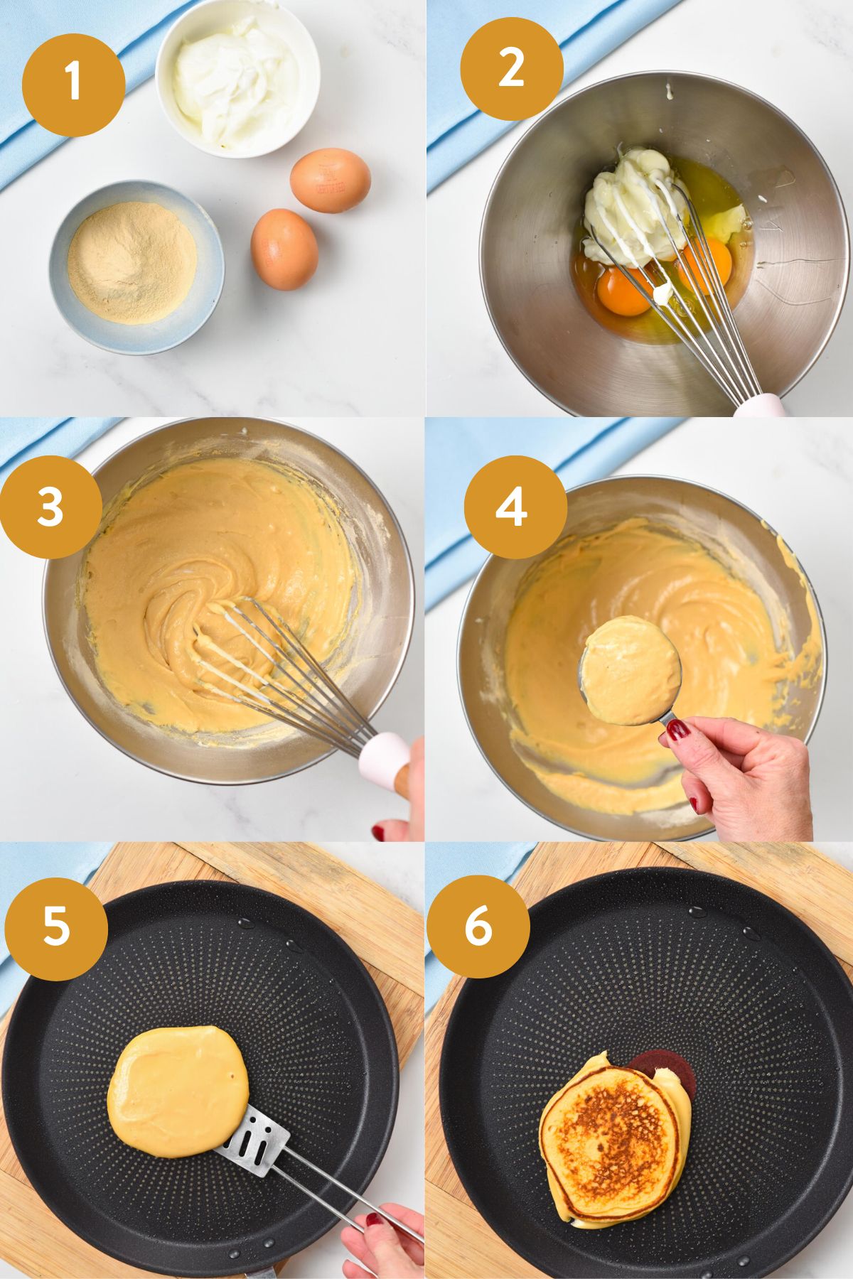 Step by step instructions to making 3-ingredient protein pancakes.