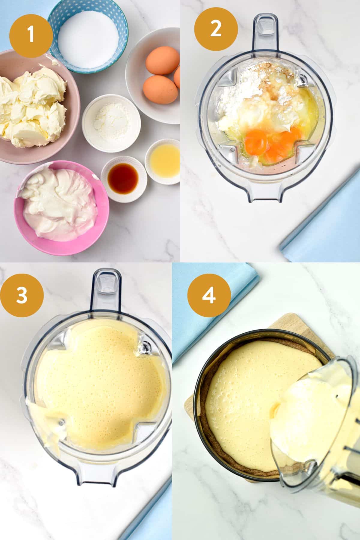 Step-by-step instructions to making the healthy cheesecake filling.