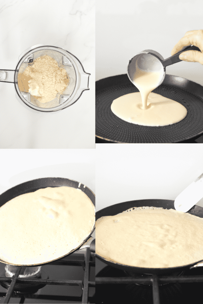 Step-by-step instructions to make keto crepes