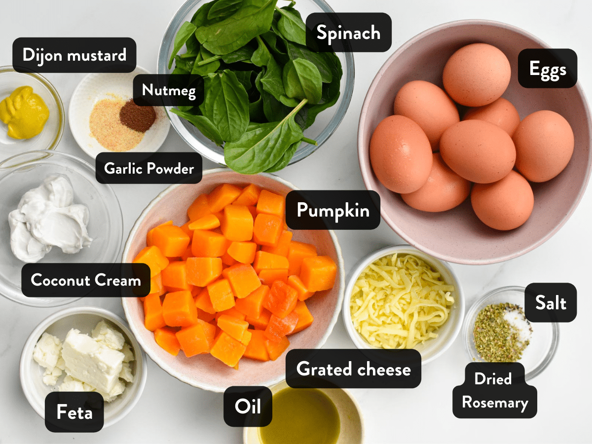 Ingredients for Roasted Pumpkin Frittata