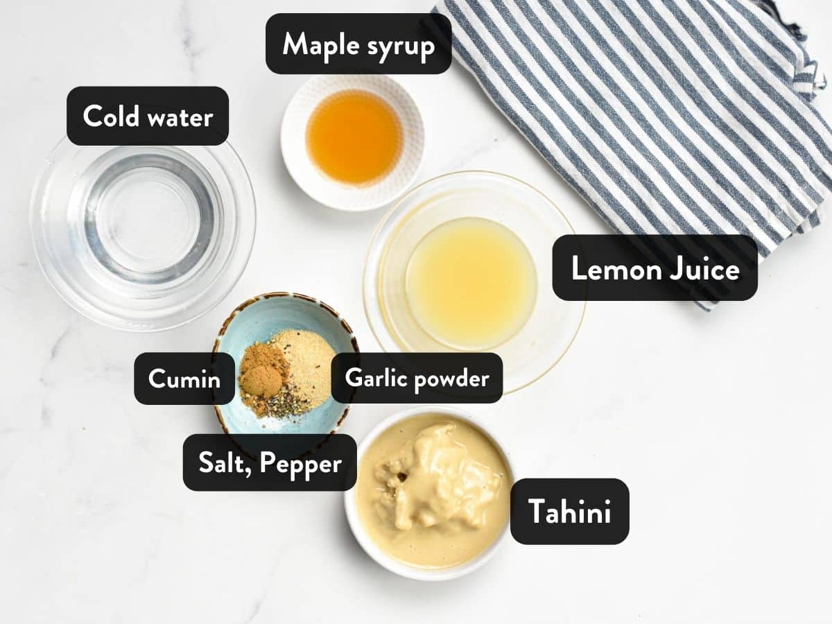 Ingredients for tahini sauce.