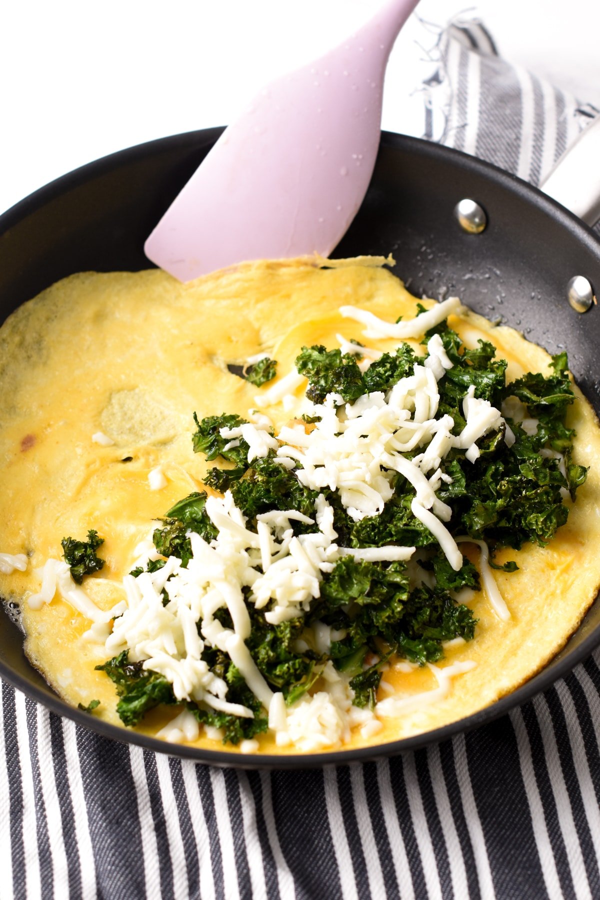 Kale Omelette recipe keto low carb cheese kale omelette