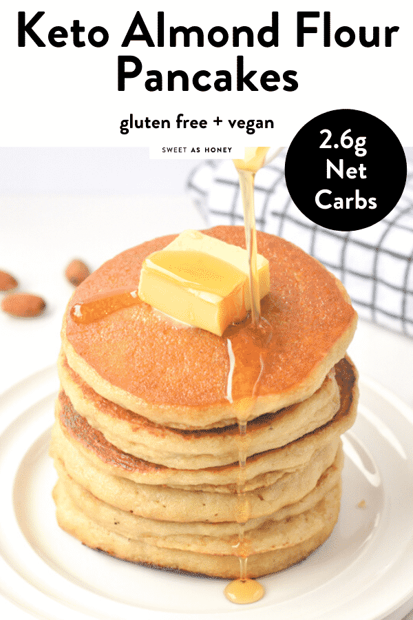 KETO ALMOND FLOUR PANCAKES easy breakfast with only 2.6 g net carbs per pancakes. The best fluffy pancakes to start the day. #ketogenicdiet #ketopancakes #healthybreakfast #lowcarbfoods #lowcarbrecipes #lowcarbdiet #lowcarbbreakfast #lowcarb #lowcarbpancakes #ketorecipes #ketoforbeginners #ketodiet #ketogenes #ketones #ketosis #almondflourpancakes #glutenfreepancakes #grainfreepancakes #healthypancakes