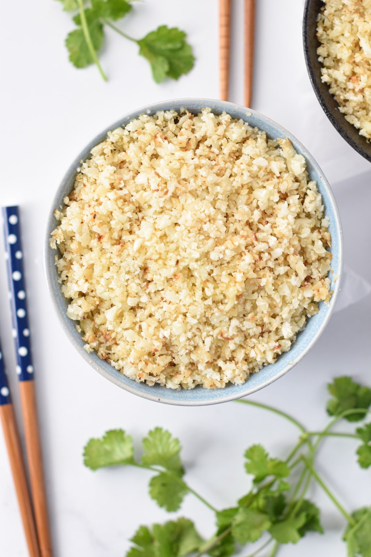 Keto Cauliflower Rice in a small serving bowl.