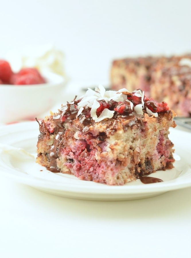 Keto raspberry coconut cake with coconut flour Sweetashoney