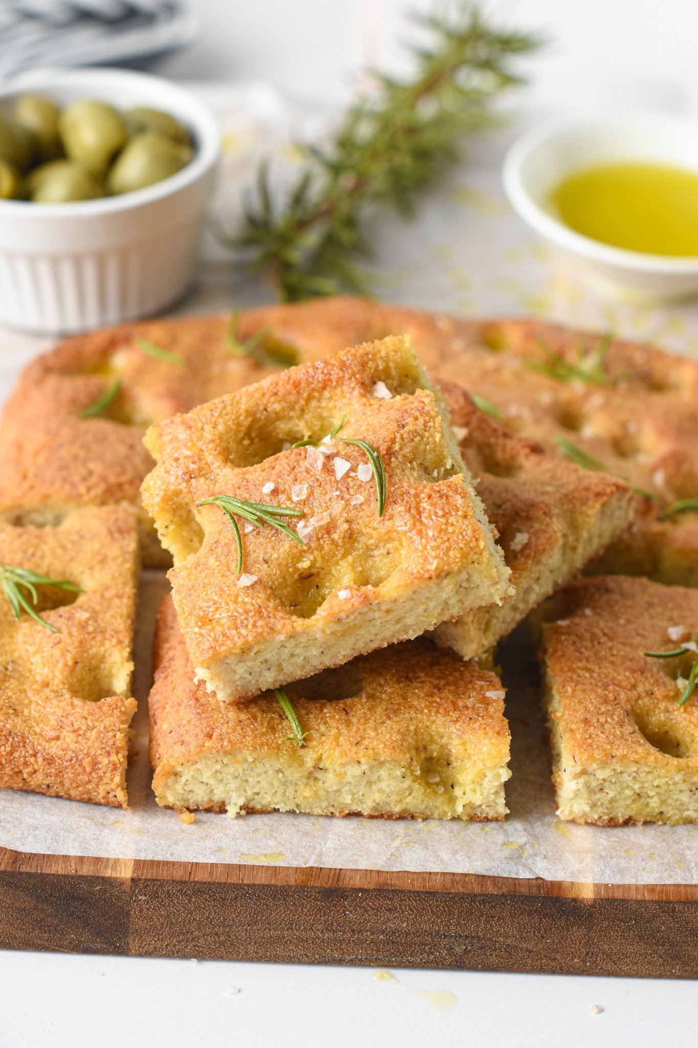 Keto Focaccia Bread Gluten free focaccia with almond flour