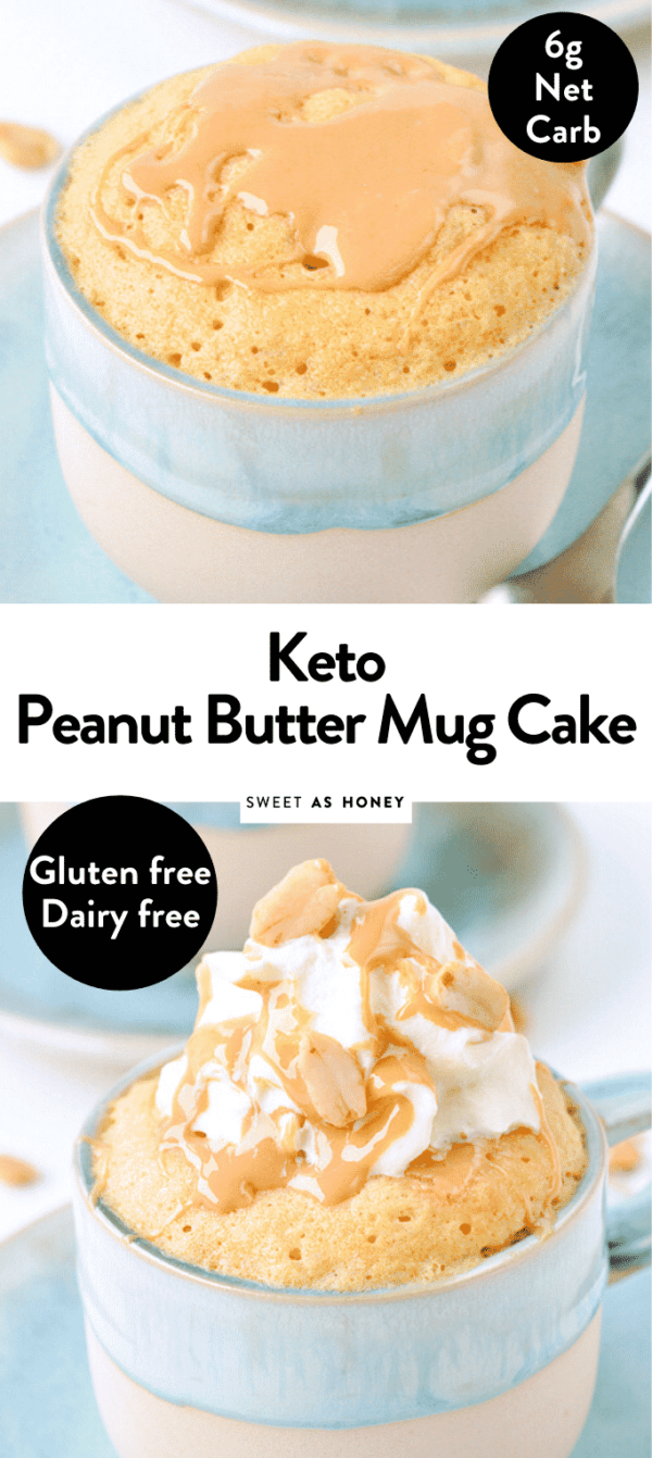 Keto Peanut Butter Mug Cake ready in 60 Seconds! - Sweetashoney - SaH