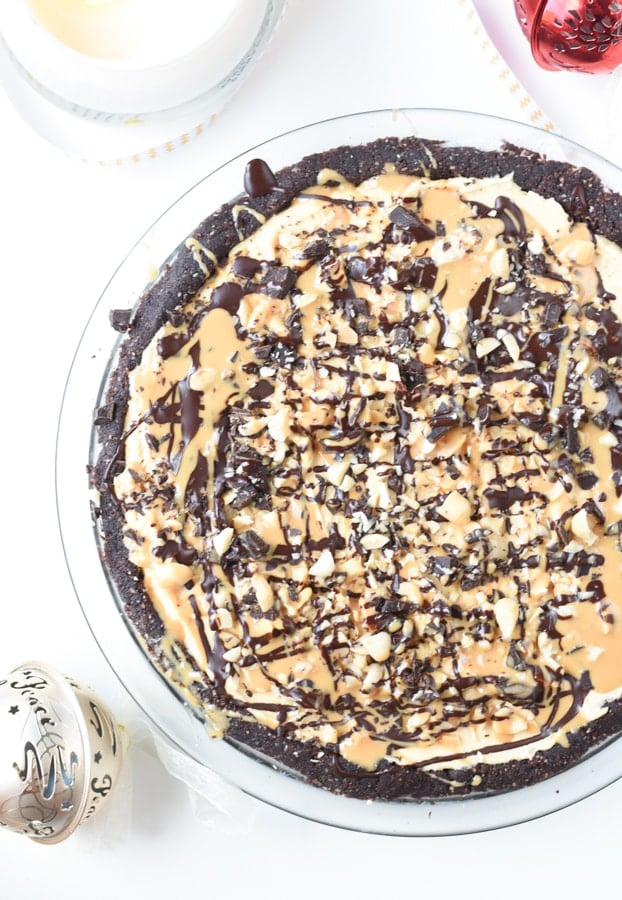 Top view of the Keto Peanut Butter Pie 