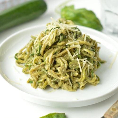 Zucchini Noodles With Pesto (Keto & Vegan)