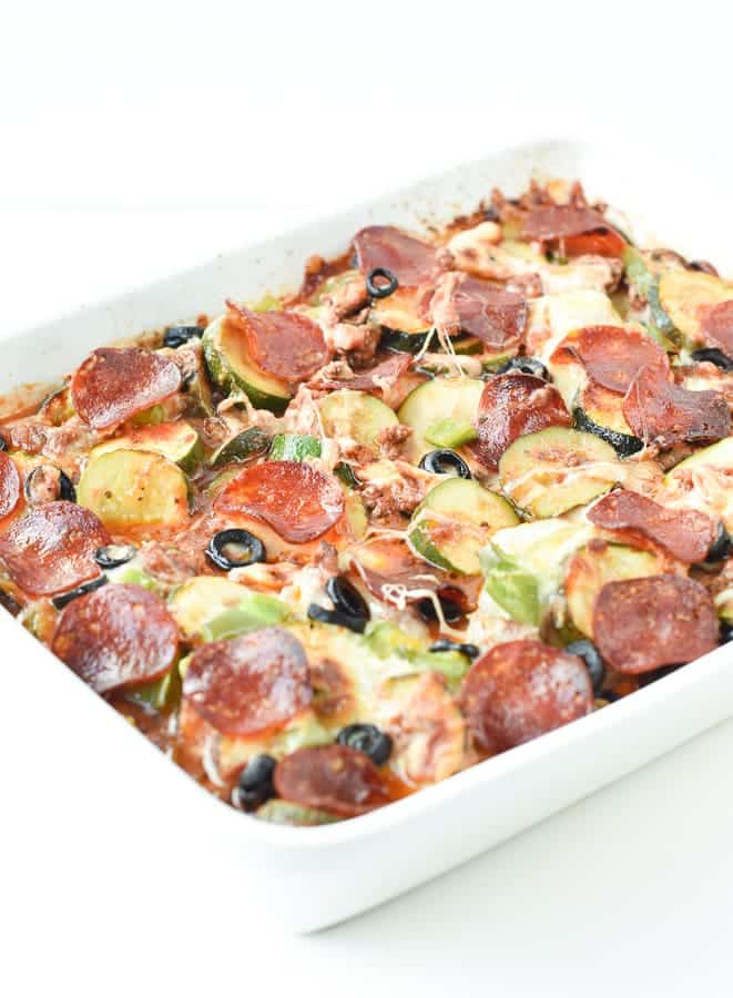 Keto Zucchini pizza casserole