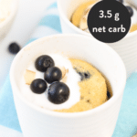 Keto blueberry mug cake