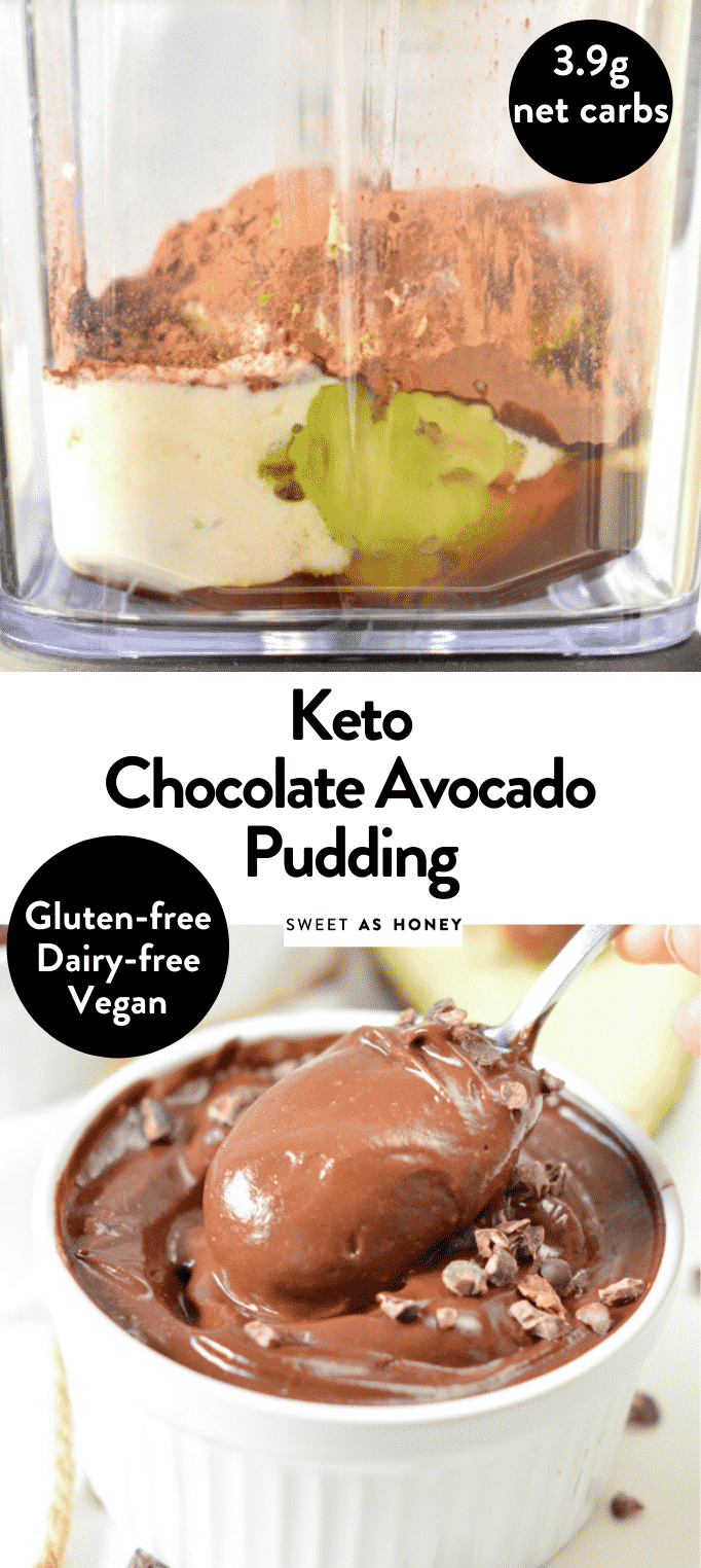 Keto Chocolate Avocado Pudding - 3.6g Net Carbs - Sweetashoney - SaH