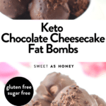 Keto chocolate cheesecake fat bombs