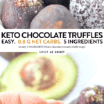 KETO AVOCADO CHOCOLATE TRUFFLES #keto #truffles #chocolate #avocado #fatbomb #zerocarb #nocarbs #snacks #desserts #vegan #easy #healthy