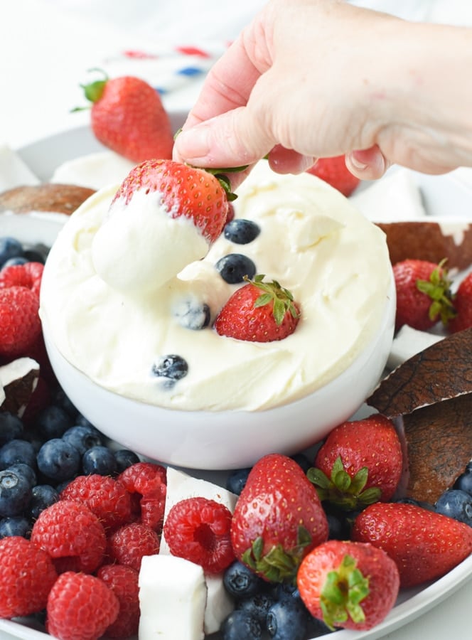 Keto fluffy fruit dip