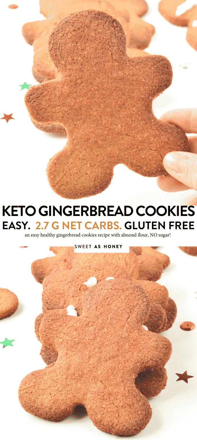 KETO GINGERBREAD COOKIES the best low carb almond flour keto christmas cookies #keto #ketocookies #gingerbreadcookies #gingerbread #easy #healthy #sugarfree #lowcarb #vegan #dairyfree #paleo