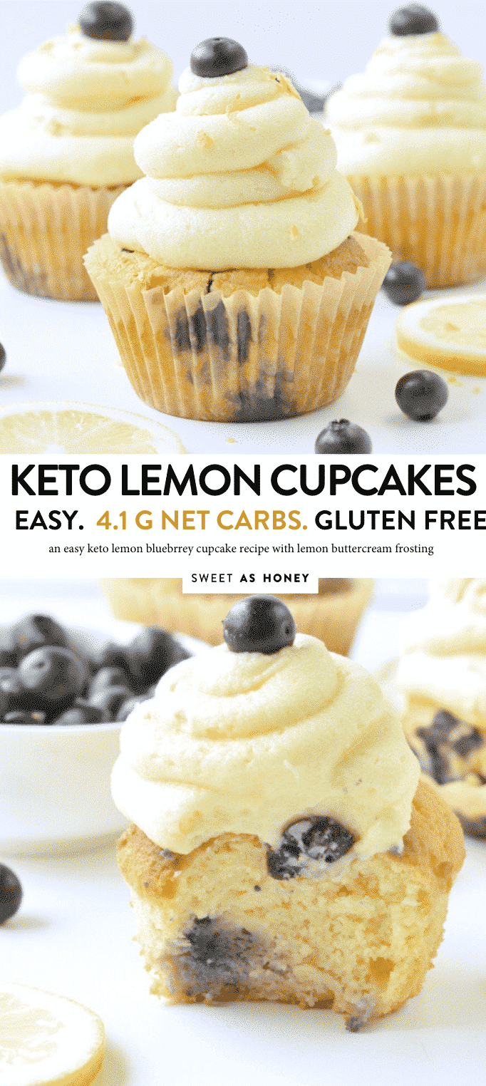 KETO LEMON CUPCAKES 4 g net carbs with almond flour #keto #ketocupcakes #cupcakes #lemon #buttercream #sugarfree #glutenfree #grainfree #ketobaking #ketodesserts #healthycupcakes #blueberry #almondflour #easy #coconutflour #moist