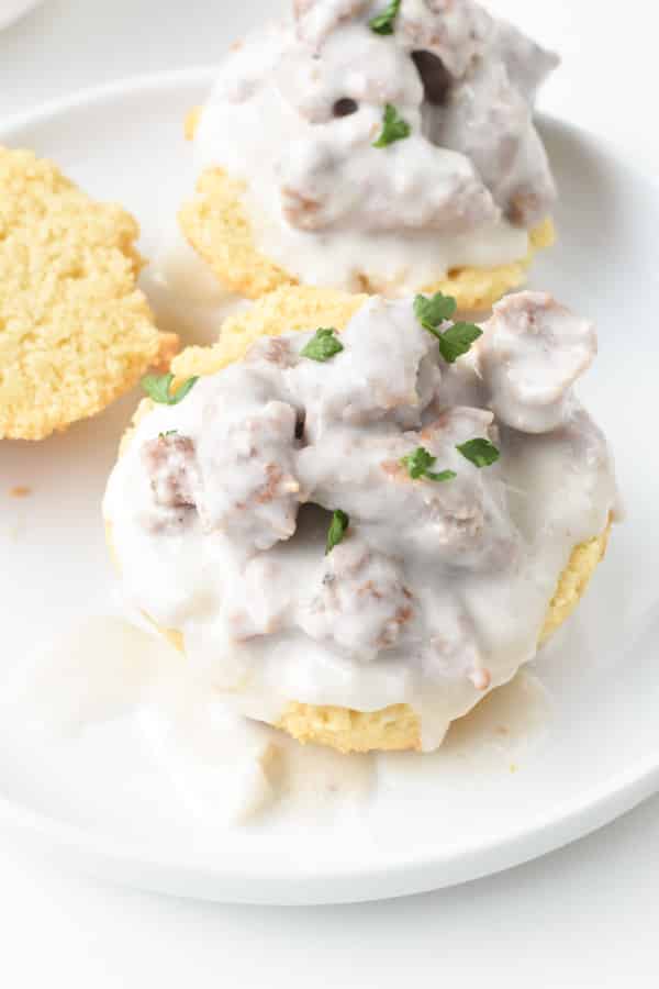Keto low carb Biscuit recipe and gravy