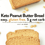 KETO PEANUT BUTTER BREAD is an healthy moist keto bread with only 5 grams net carb per slice. #peanutbutterbread #ketobread #keot #moist #easy #healthy #peanutbutter #bread #lowcarb #glutenfree #simple #ketorecipes #ketobreakfast #lowcarbbread #ketones #ketolifestyle #ketofood