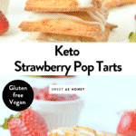 KETO STRAWBERRY POP TARTS Vegan + Gluten free #poptarts #healthypoptarts #homemadepoptarts #ketopoptarts #ketobreakfast #lowcarbpastry #ketopastry #glutenfreepoptarts #veganpoptarts #vegan #glutenfree #paleo #easy #strawberry #piecrust #ketopiecrust